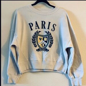 Abercrombie & Fitch Paris Emblem Cream Sweatshirt